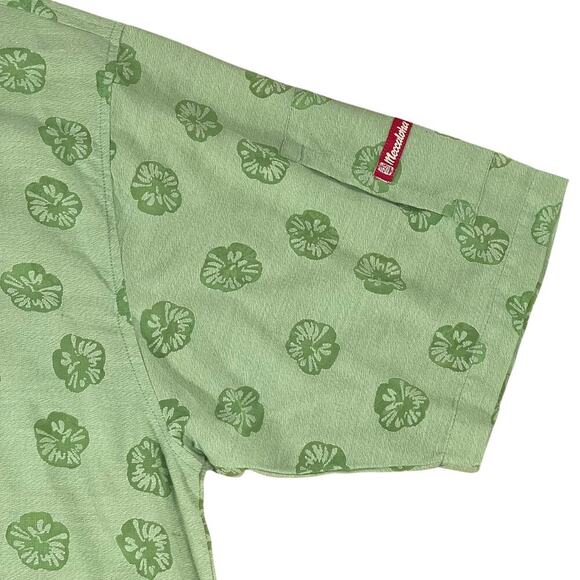 Meccaloha resorts green floral Hawaiian button up shirt size XXL - Picture 3 of 9